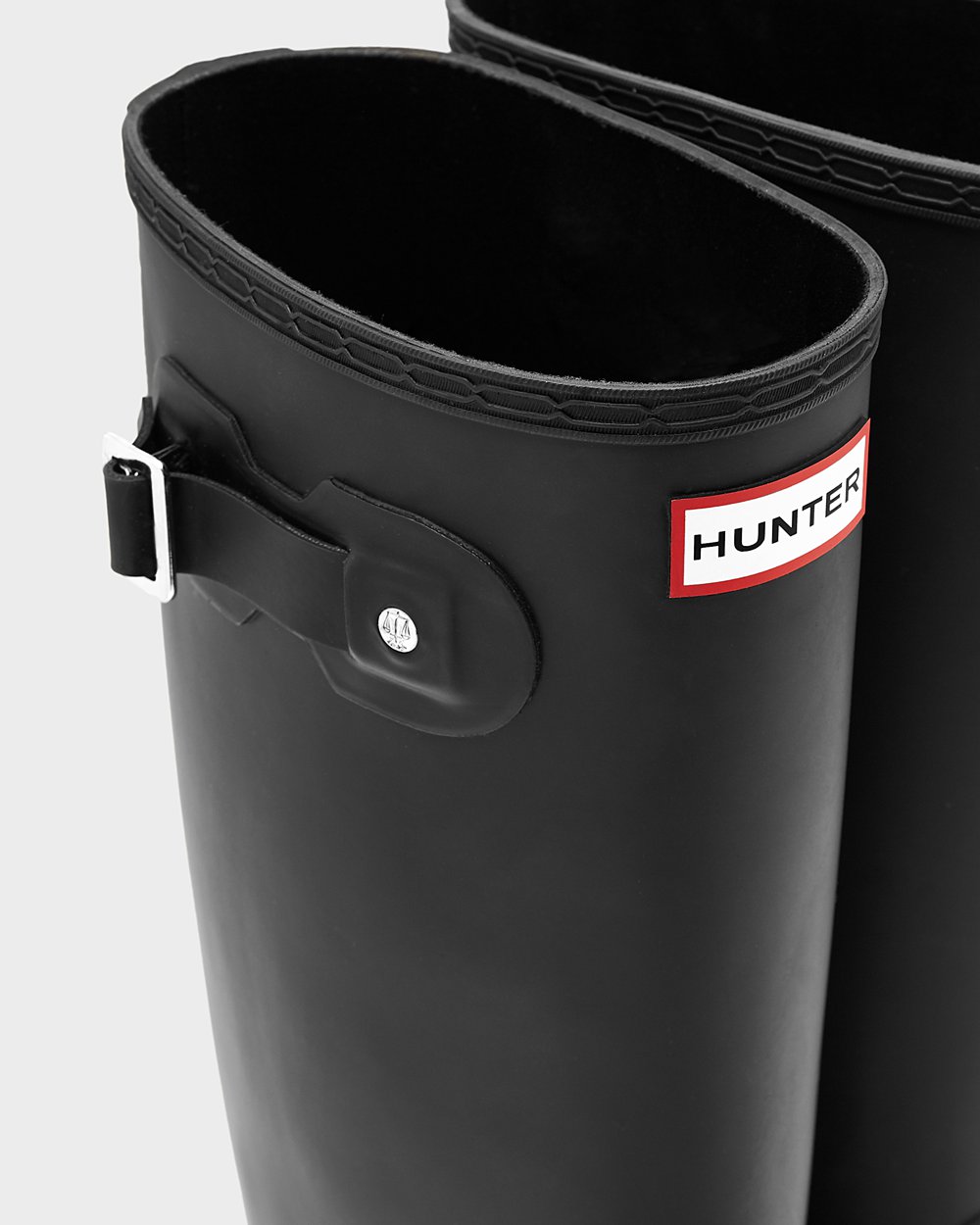 Womens Hunter Original Tall Leg - Wide Fit Rain Boots Black - 6931-QKTVJ